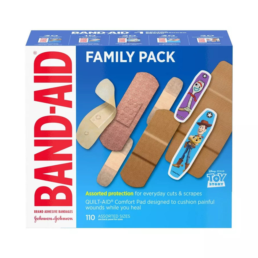Band Aid Adhesive Bandages Family Assorted Pack, 110 Ct